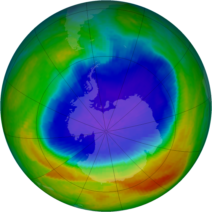 Antarctic ozone map for 07 October 2004